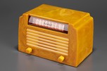 DeWald A-502 ’Step-Top’ Carlin Radio in Swirled Sand + Yellow Insert Grille